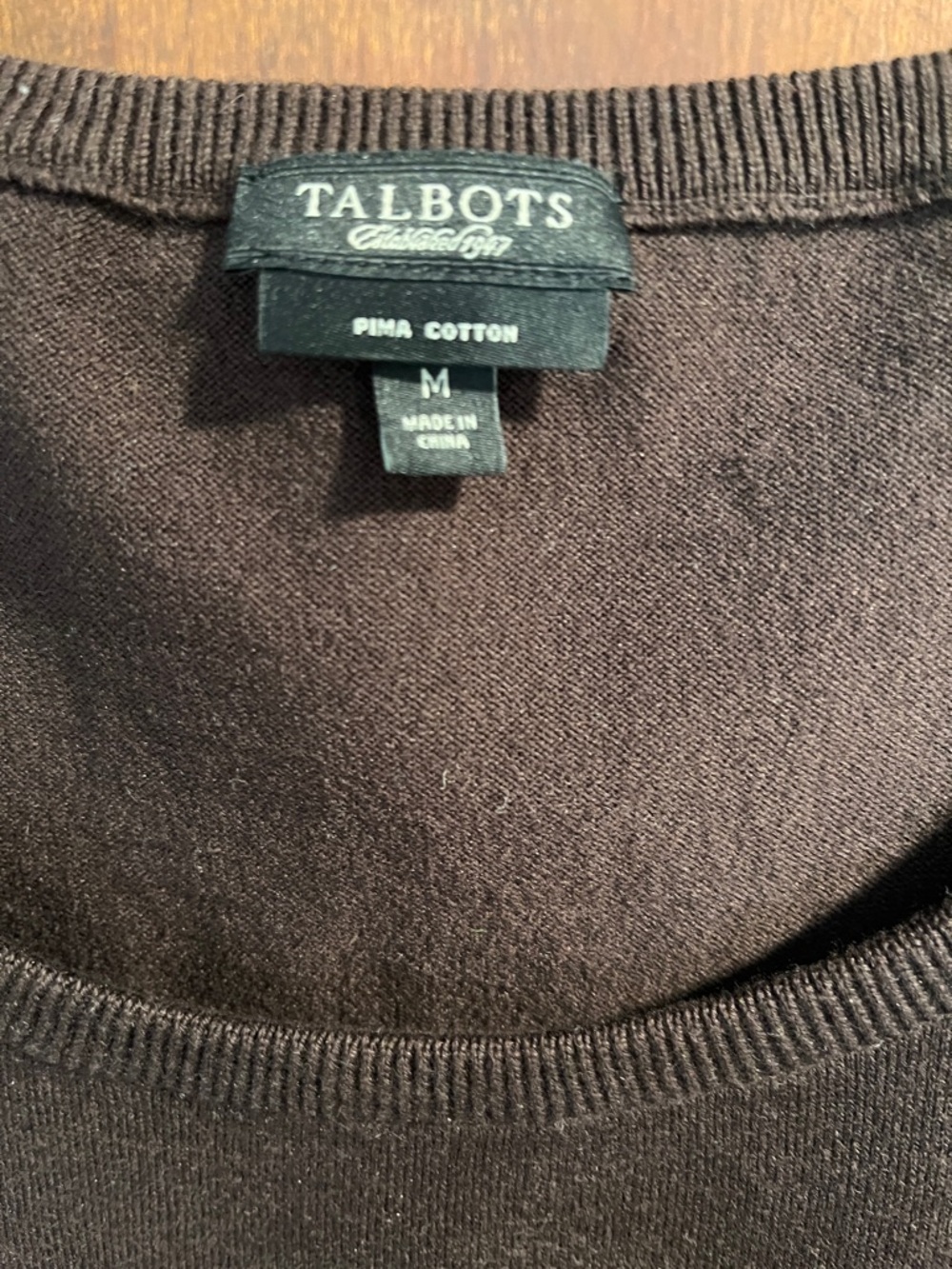 Talbots Brown Rib-Trim Tank Sweater - Picture 2 of 7